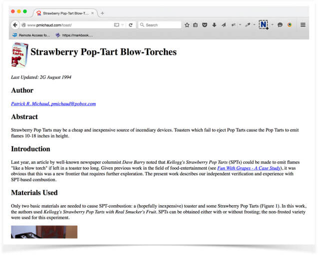 A webpage from 1994 without CSS